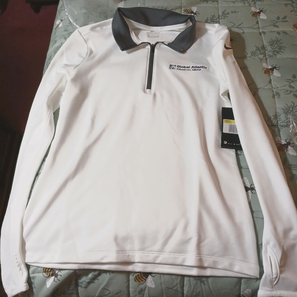 Women's Nike Dri-Fit Long Sleeve Zip Polo Small NWT